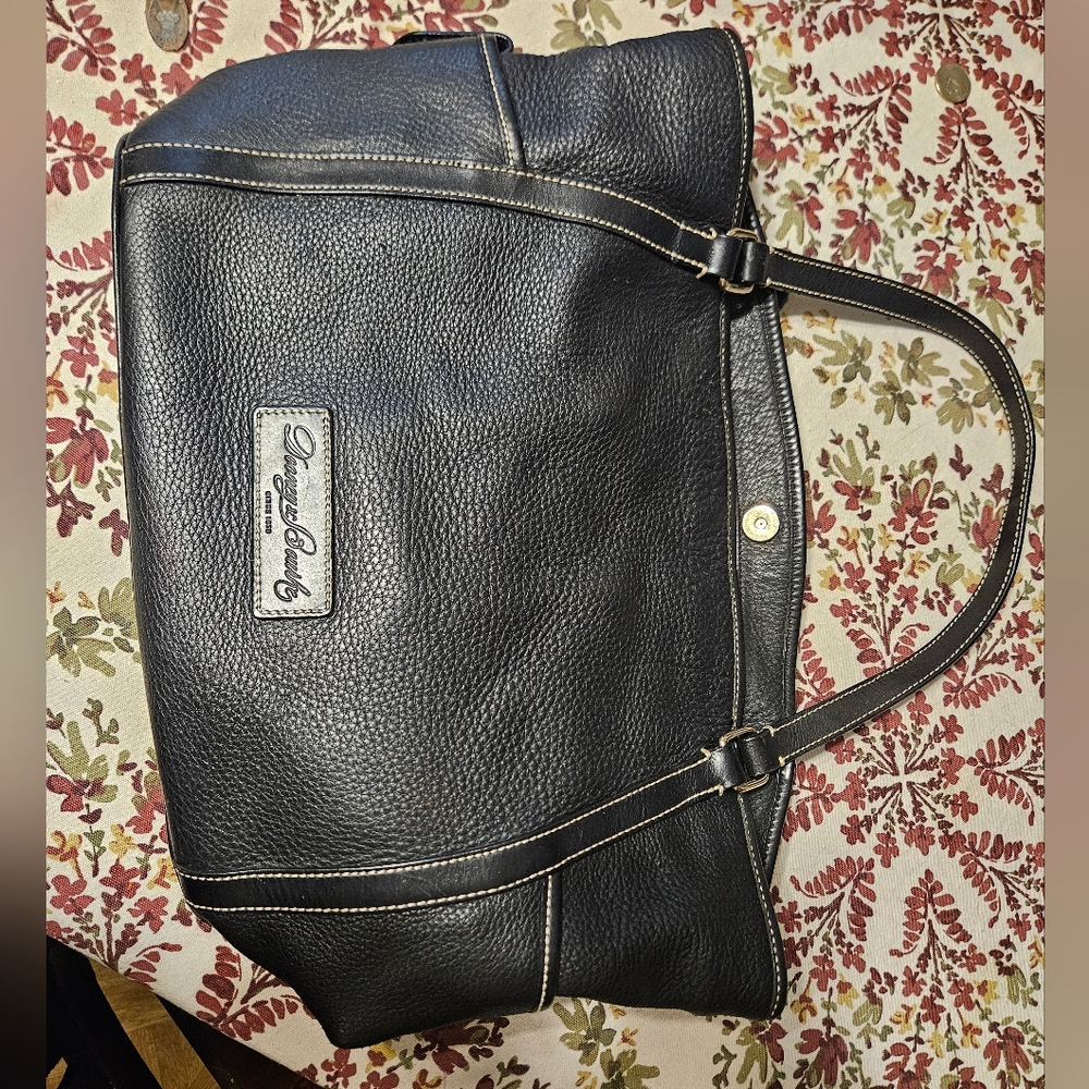 Dooney & Burke Black Pebble Leather Satchel Tote